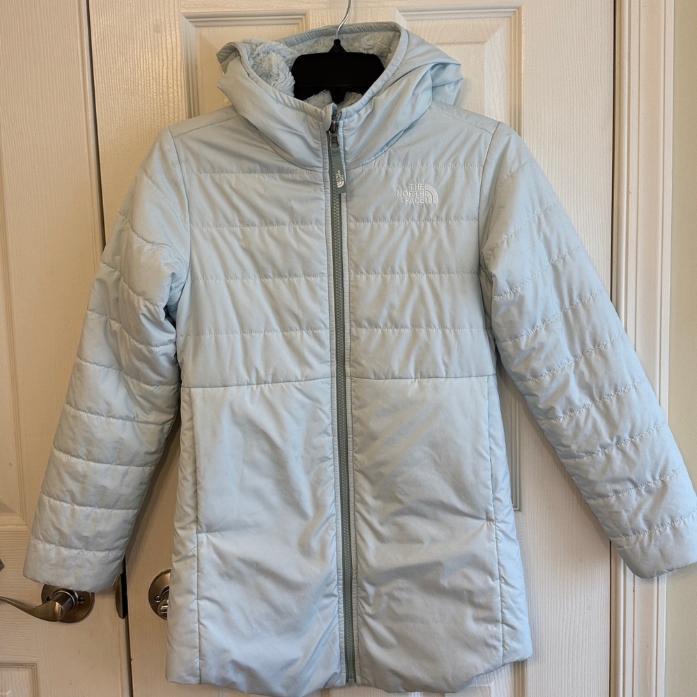 The North Face Girls Moss Bud Swirl Parka Size M 10/12 Jacket Hoodie Zip Up